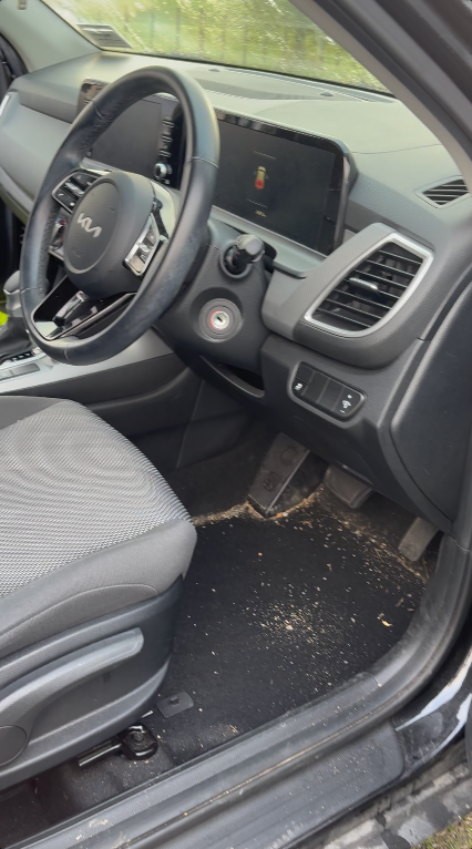 Dirty car interior before detail
